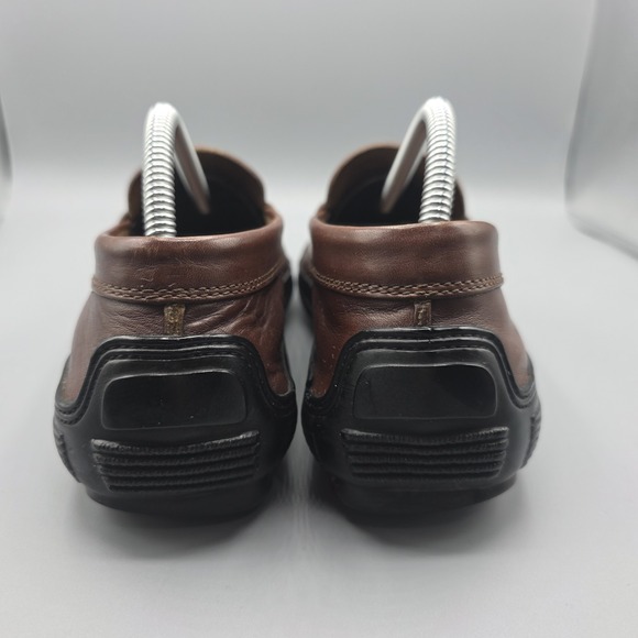 Tods Penny Loafer Mens 9 UK 10.5 US Brown Leather Moc Toe Slip On Comfort Preppy - Picture 5 of 10